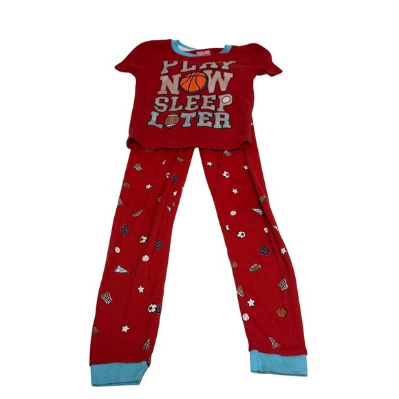 Highland Originals Other - Highland Originals Kids Red Sports Pajama Set Play Now Sleep Later Size 5/6